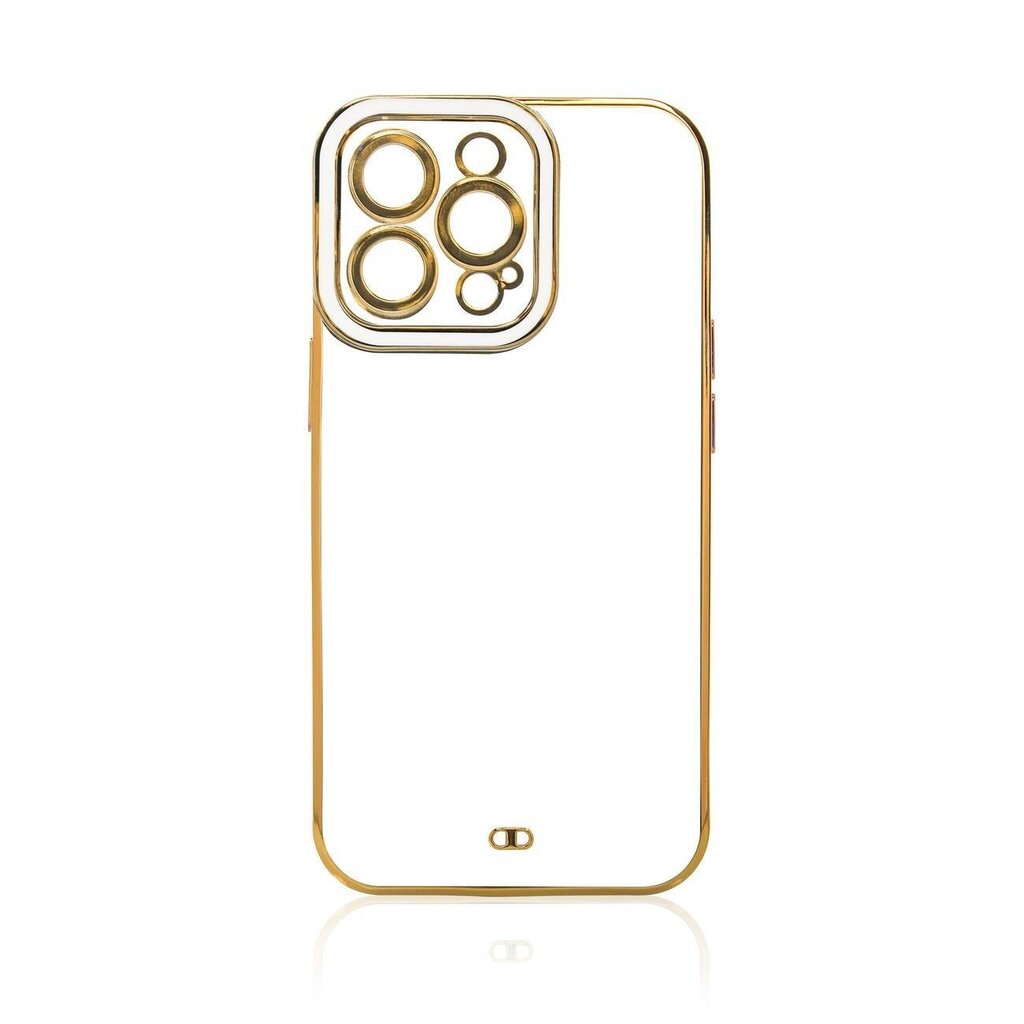 Telefoniümbris Fashion Case for iPhone 12 Pro Gold Frame Gel Cover, White hind ja info | Telefonide kaitsekaaned ja -ümbrised | hansapost.ee