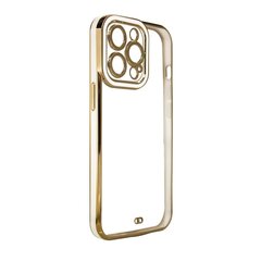 Telefoniümbris Fashion Case for iPhone 12 Pro Gold Frame Gel Cover, White hind ja info | Telefonide kaitsekaaned ja -ümbrised | hansapost.ee