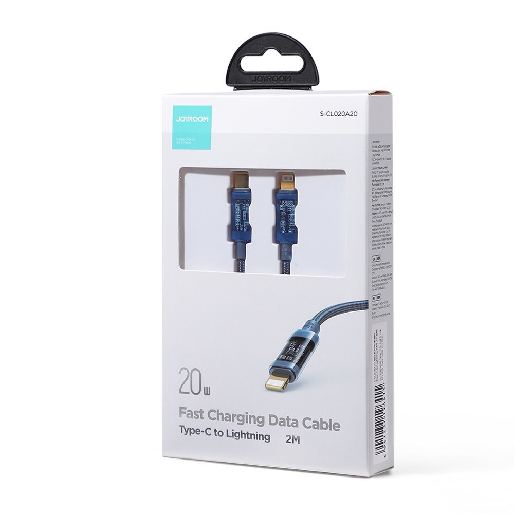 Kaabel Joyroom S-CL020A20 Type-C to Lightning PD 20W Data Cable, 2 m, Blue цена и информация | Mobiiltelefonide kaablid | hansapost.ee