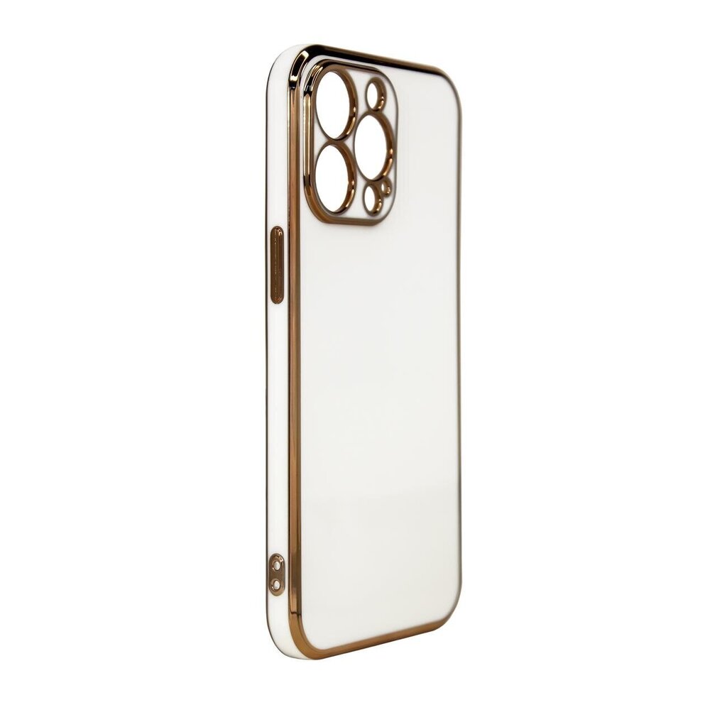 Telefoniümbris Lighting Color Case for iPhone 12 Pro white gel cover with gold frame (White) hind ja info | Telefonide kaitsekaaned ja -ümbrised | hansapost.ee