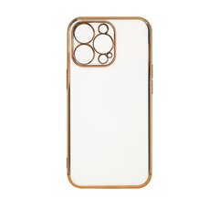 Telefoniümbris Lighting Color Case for iPhone 12 Pro white gel cover with gold frame (White) hind ja info | Telefonide kaitsekaaned ja -ümbrised | hansapost.ee