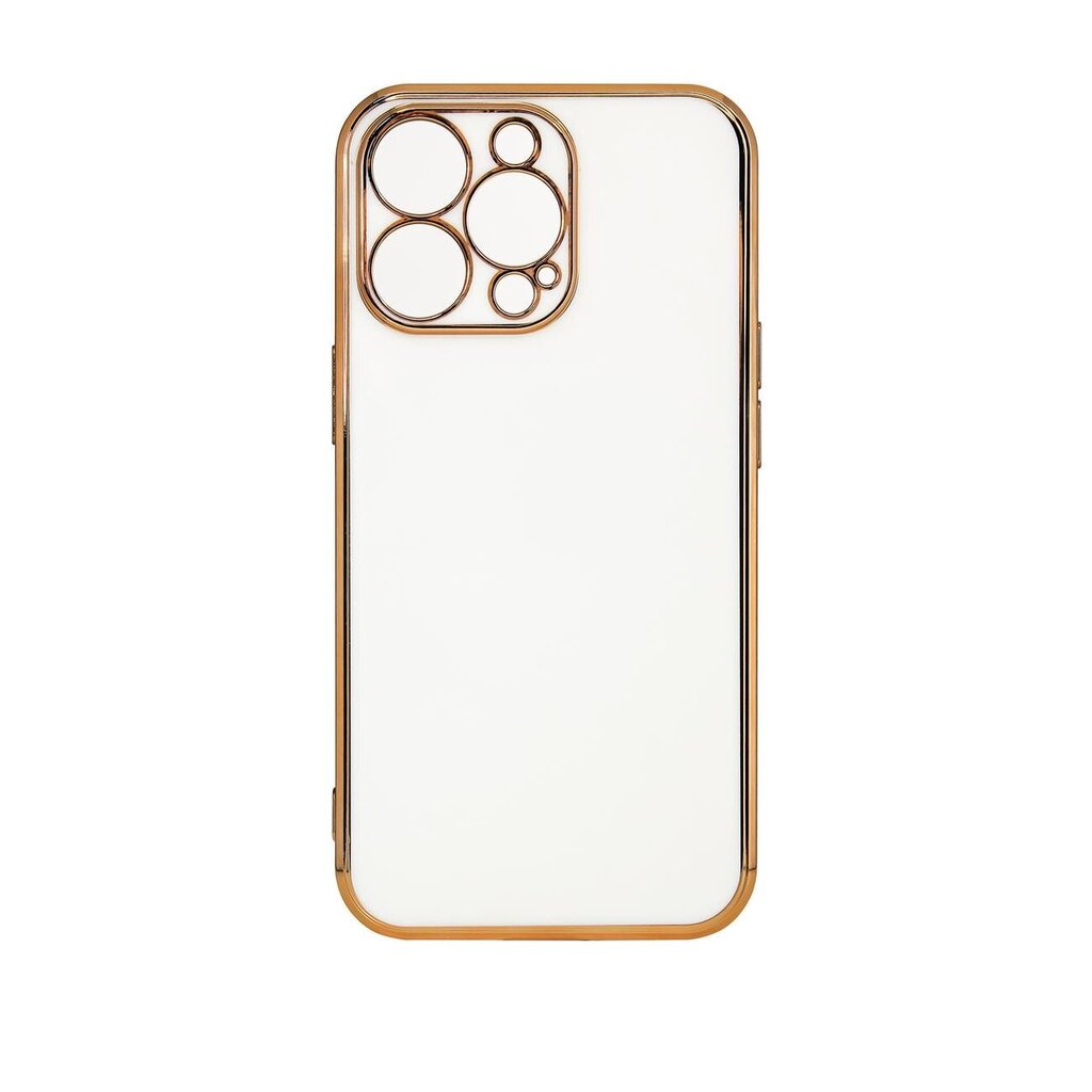 Telefoniümbris Lighting Color Case for iPhone 12 Pro white gel cover with gold frame (White) цена и информация | Telefonide kaitsekaaned ja -ümbrised | hansapost.ee