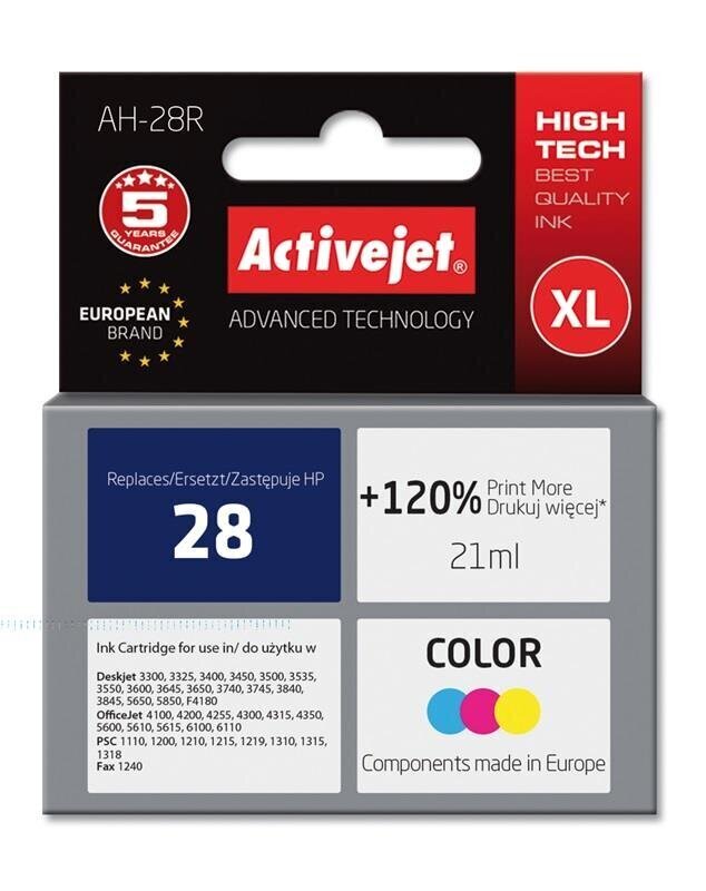 Activejet 28 C8728A suurendas mahutavust, värvi цена и информация | Tindiprinteri kassetid | hansapost.ee