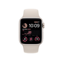 Apple Watch SE2nd Gen GPS 44мм Starlight Aluminium Case ,Starlight Sport Band - MNJX3EL/A LV-EE цена и информация | Смарт-часы (smartwatch) | hansapost.ee