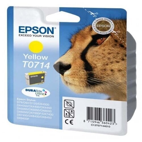 Epson T0714 Ink Cartridge, Yellow цена и информация | Tindiprinteri kassetid | hansapost.ee