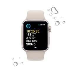 Apple Watch SE GPS + Cellular 44мм Starlight Aluminium Case with Starlight Sport Band - Regular 2nd Gen - MNPT3EL/A цена и информация | Смарт-часы | hansapost.ee