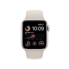 Apple Watch SE GPS + Cellular 40mm Starlight Aluminium Case with Starlight Sport Band - Regular 2nd Gen - MNPH3EL/A цена и информация | Смарт-часы (smartwatch) | hansapost.ee