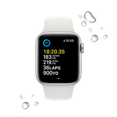 Apple Watch SE GPS 44mm Silver Aluminium Case with White Sport Band - Regular 2nd Gen - MNK23EL/A hind ja info | Nutikellad, laste nutikellad | hansapost.ee