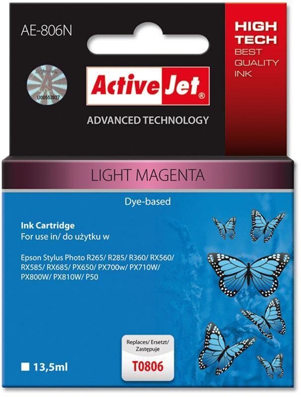 ActiveJet AE-806N, Epson T0806 XL kõrge tindikassett, kerge MAGENTA hind ja info | Tindiprinteri kassetid | hansapost.ee