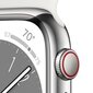 Apple Watch Series 8 GPS + Cellular 41mm Silver Stainless Steel Case ,White Sport Band - MNJ53EL/A LV-EE цена и информация | Nutikellad, laste nutikellad | hansapost.ee