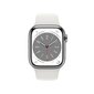 Apple Watch Series 8 GPS + Cellular 41mm Silver Stainless Steel Case ,White Sport Band - MNJ53EL/A LV-EE цена и информация | Nutikellad, laste nutikellad | hansapost.ee