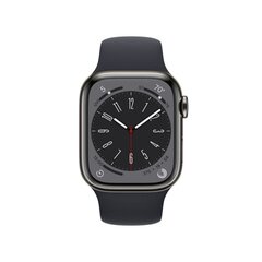 Apple Watch Series 8 GPS + Cellular 41mm Graphite Stainless Steel Case ,Midnight Sport Band - MNJJ3EL/A LV-EE hind ja info | Nutikellad, laste nutikellad | hansapost.ee