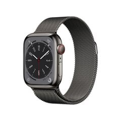 Apple Watch Series 8 GPS + Cellular 41мм Graphite Stainless Steel Case ,Graphite Milanese Loop MNJM3EL/A LV-EE цена и информация | Смарт-часы | hansapost.ee