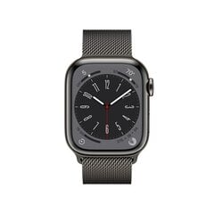 Apple Watch Series 8 GPS + Cellular 41mm Graphite Stainless Steel Case ,Graphite Milanese Loop MNJM3EL/A LV-EE hind ja info | Nutikellad, laste nutikellad | hansapost.ee