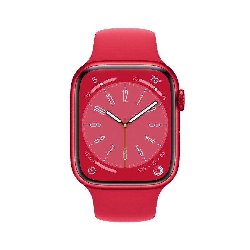 Apple Watch Series 8 GPS + Cellular 45mm (PRODUCT)RED Aluminium Case ,(PRODUCT)RED Sport Band - MNKA3EL/A LV-EE цена и информация | Nutikellad, laste nutikellad | hansapost.ee