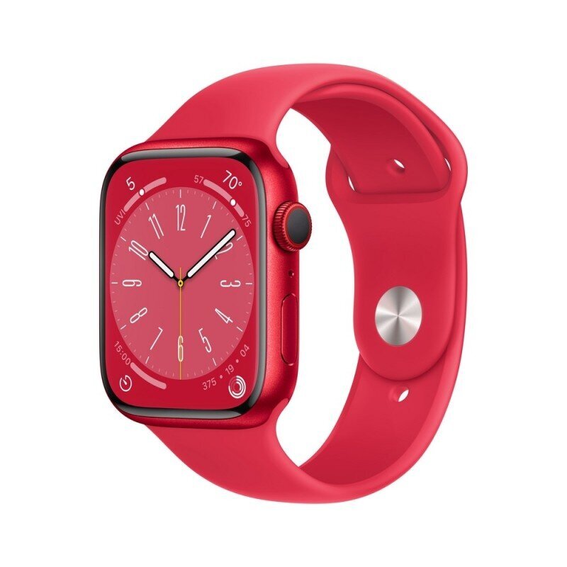 Apple Watch Series 8 GPS + Cellular 45mm (PRODUCT)RED Aluminium Case ,(PRODUCT)RED Sport Band - MNKA3EL/A LV-EE hind ja info | Nutikellad, laste nutikellad | hansapost.ee
