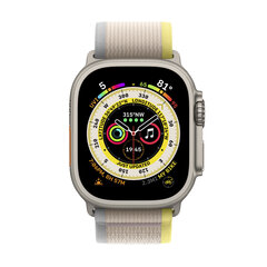 Apple Watch Ultra GPS + Cellular, 49мм Titanium Case ,Yellow/Beige Trail Loop - M/L MQFU3UL/A цена и информация | Смарт-часы (smartwatch) | hansapost.ee