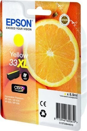 Tindikassett Epson C13T33644010 Kollane hind ja info | Tindiprinteri kassetid | hansapost.ee