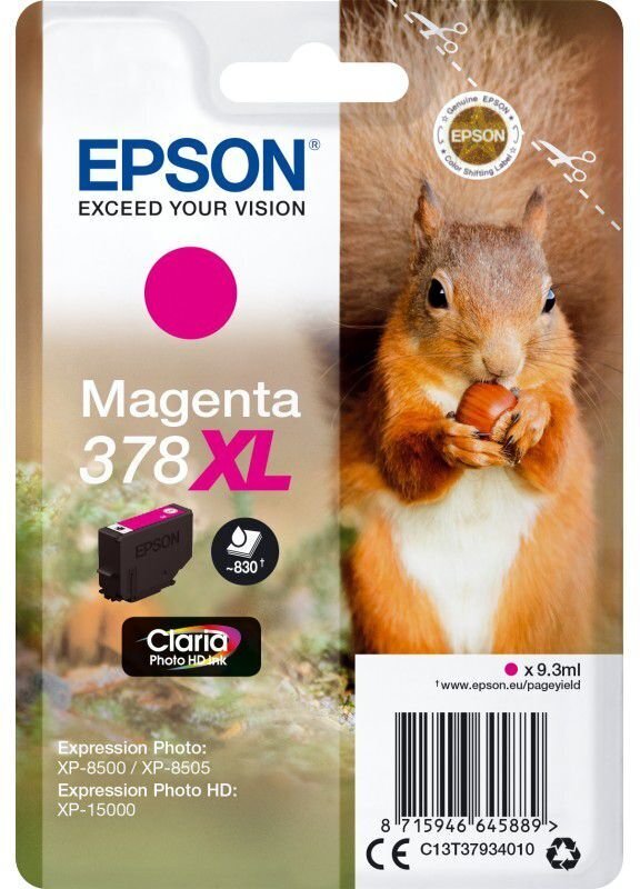 Tindikassett Epson 378XL 9,3 ml, punane hind ja info | Tindiprinteri kassetid | hansapost.ee