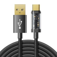 Kaabel Joyroom USB cable - USB Type C for charging / data transmission 3A, 2 m, black (S-UC027A20) hind ja info | Mobiiltelefonide kaablid | hansapost.ee