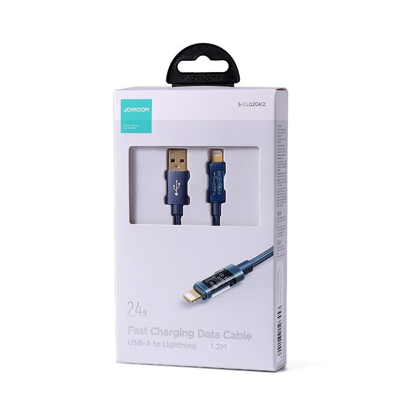Kaabel Joyroom USB cable - Lightning for charging / data transmission 2.4A 20W, 1.2 m, blue (S-UL012A12) цена и информация | Mobiiltelefonide kaablid | hansapost.ee