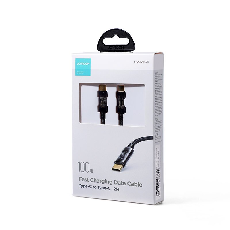 Kaabel Joyroom cable USB Type-C - USB Type-C 100W cable, 2 m, black (S-CC100A20) hind ja info | Mobiiltelefonide kaablid | hansapost.ee