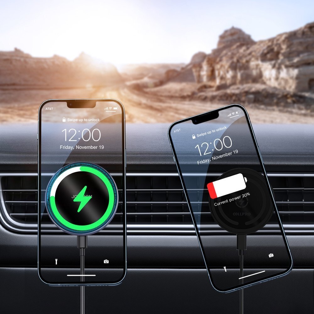 Telefonihoidja autosse Joyroom Car Holder Qi Wireless Induction Charger 15W (MagSafe Compatible for iPhone) Air Vent Silver (JR-ZS290) hind ja info | Telefonihoidjad | hansapost.ee