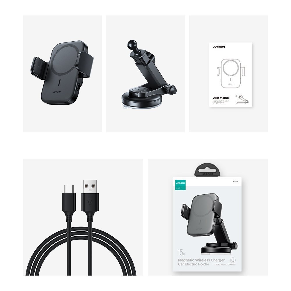 Telefonihoidik autosse Joyroom Car Holder Qi Wireless Induction Charger 15W (MagSafe for iPhone Compatible) for Dashboard (JR-ZS295) цена и информация | Telefonihoidjad | hansapost.ee