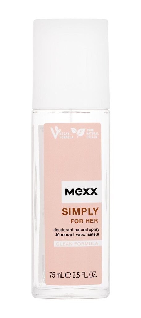 Spreideodorant Mexx Simply 75 ml hind ja info | Dušigeelid ja deodorandid naistele | hansapost.ee