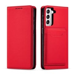 Telefoni kaaned Magnet Card Case Case for Samsung Galaxy S22 Pouch Wallet Card Holder (Red) hind ja info | Telefonide kaitsekaaned ja -ümbrised | hansapost.ee