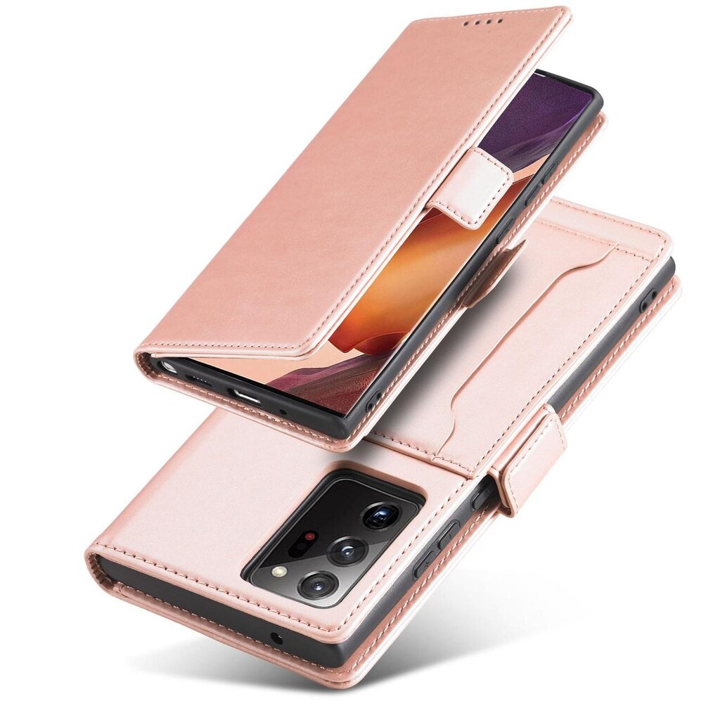 Telefoni kaaned Magnet Card Case Case for Samsung Galaxy S22 Ultra Cover Card Wallet Card Stand (Pink) цена и информация | Telefonide kaitsekaaned ja -ümbrised | hansapost.ee