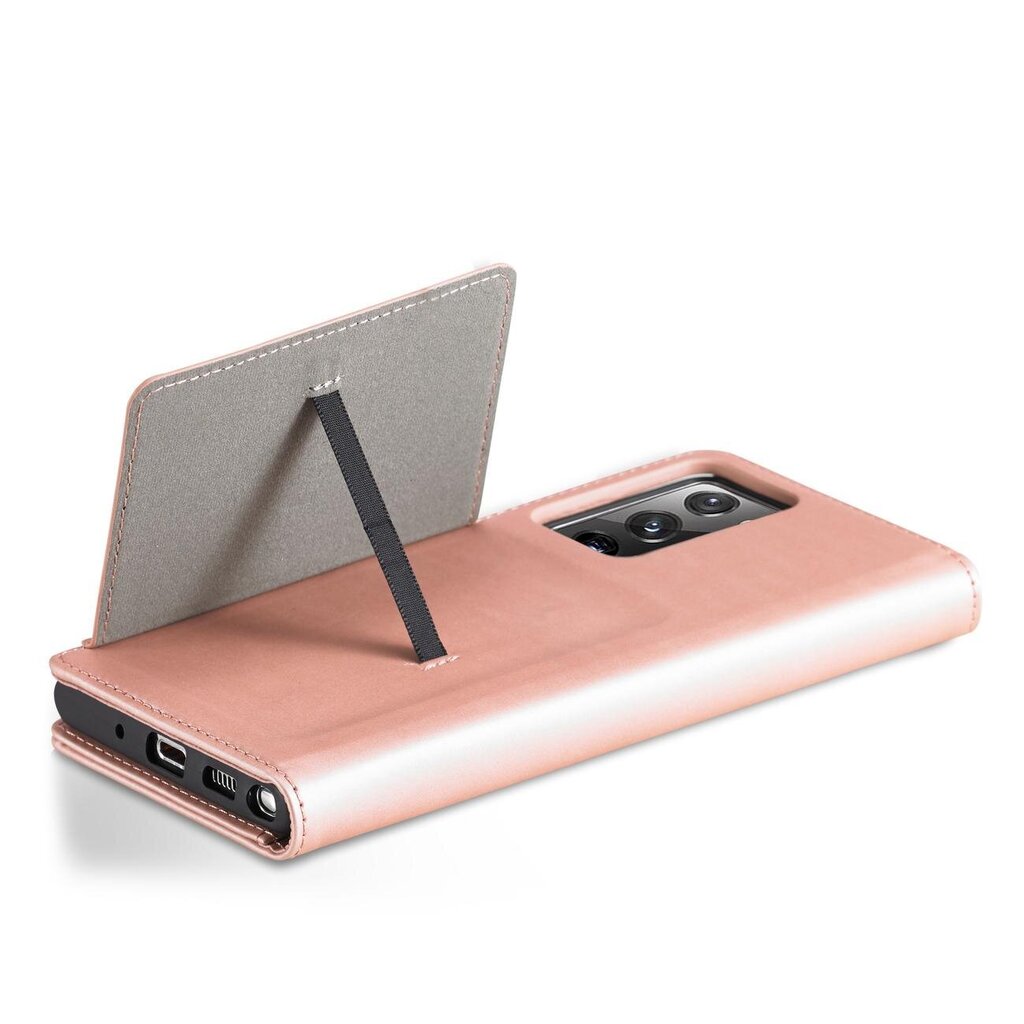 Telefoni kaaned Magnet Card Case Case for Samsung Galaxy S22 Ultra Cover Card Wallet Card Stand (Pink) цена и информация | Telefonide kaitsekaaned ja -ümbrised | hansapost.ee