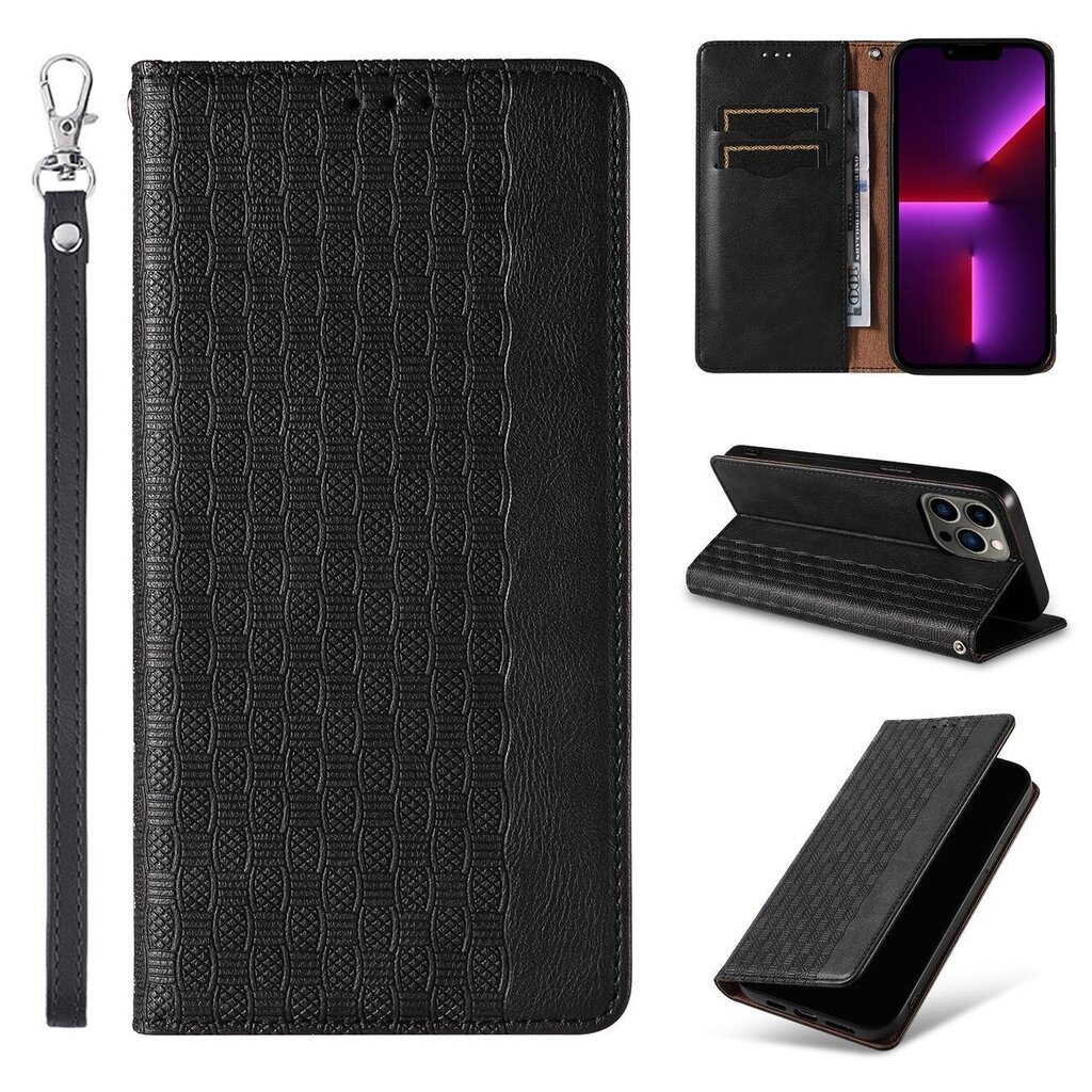 Telefoni kaaned Magnet Strap Case for iPhone 12 Pro Pouch Wallet + Mini Lanyard Pendant (Black) цена и информация | Telefonide kaitsekaaned ja -ümbrised | hansapost.ee