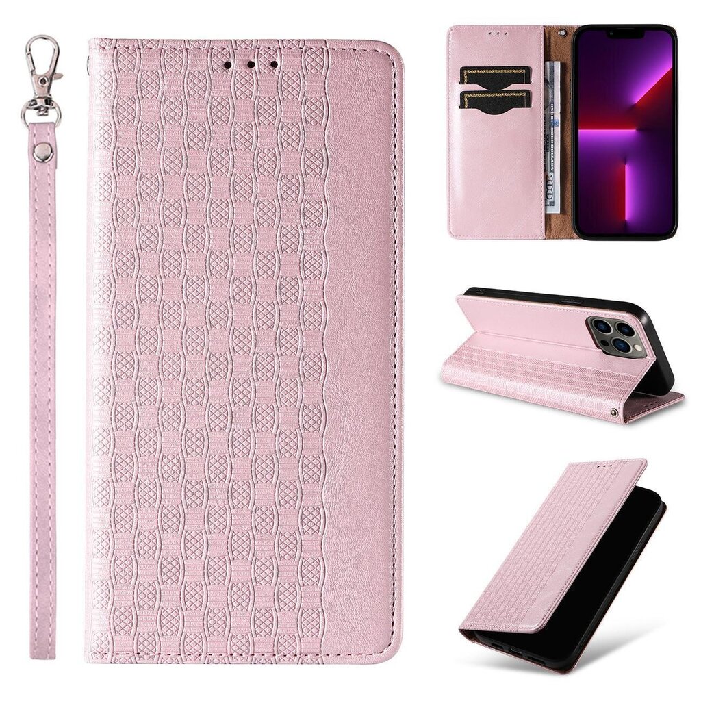 Telefoni kaaned Magnet Strap Case for iPhone 13 Pro Pouch Wallet + Mini Lanyard Pendant (Pink) hind ja info | Telefonide kaitsekaaned ja -ümbrised | hansapost.ee