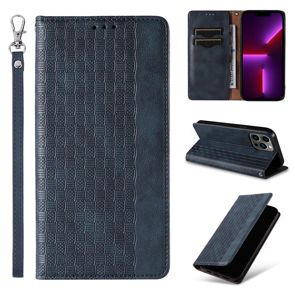 Telefoni kaaned Magnet Strap Case for iPhone 13 Pro Max Pouch Wallet + Mini Lanyard Pendant Blue (Niebieski) hind ja info | Telefonide kaitsekaaned ja -ümbrised | hansapost.ee