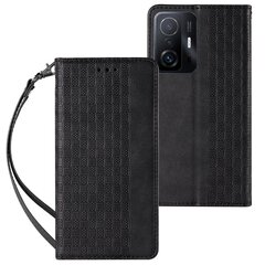 Telefoni kaaned Magnet Strap Case Case for Samsung Galaxy A12 5G Pouch Wallet + Mini Lanyard Pendant (Black) hind ja info | Telefonide kaitsekaaned ja -ümbrised | hansapost.ee