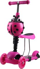 Балансировочный самокат 3в1 Enero Ladybug 1017655, розовый цена и информация | Самокаты | hansapost.ee
