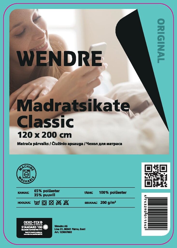 Wendre madratsikate Classic, 120 x 200 cm цена и информация | Voodilinad | hansapost.ee