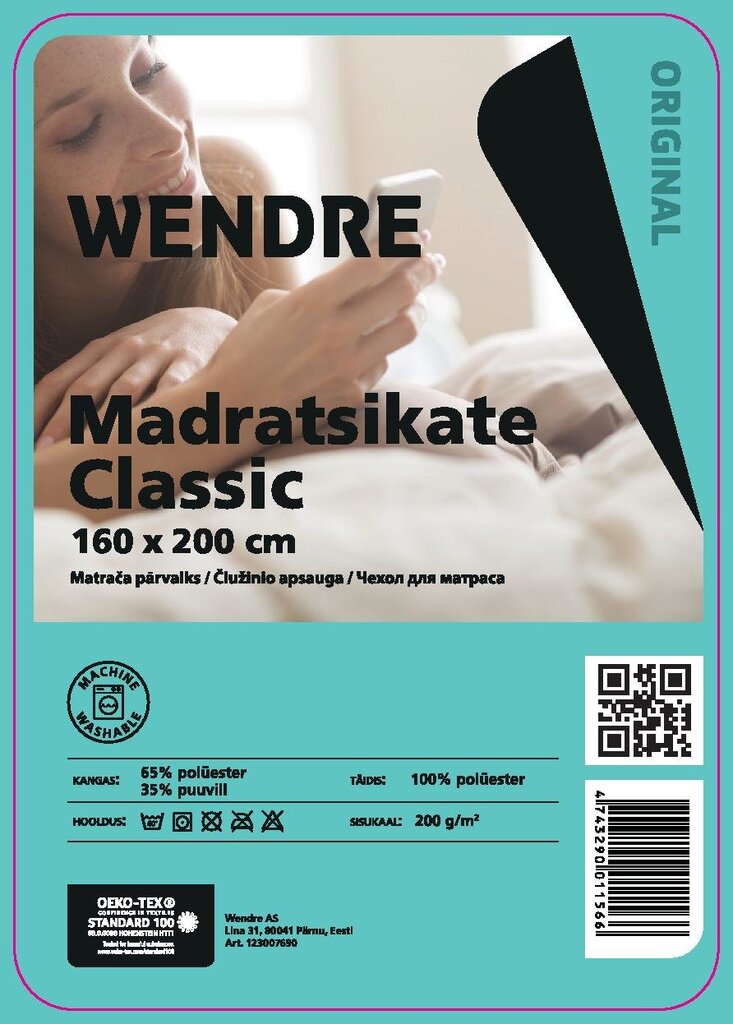 Wendre madratsikate Classic, 160 x 200 cm hind ja info | Voodilinad | hansapost.ee
