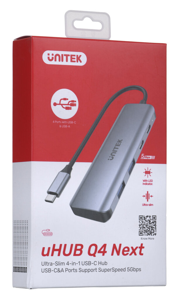 UNITEK HUB USB-C 3.1, 2X USB-A, 2X USB-C, 5 GBPS цена и информация | USB adapterid ja jagajad | hansapost.ee