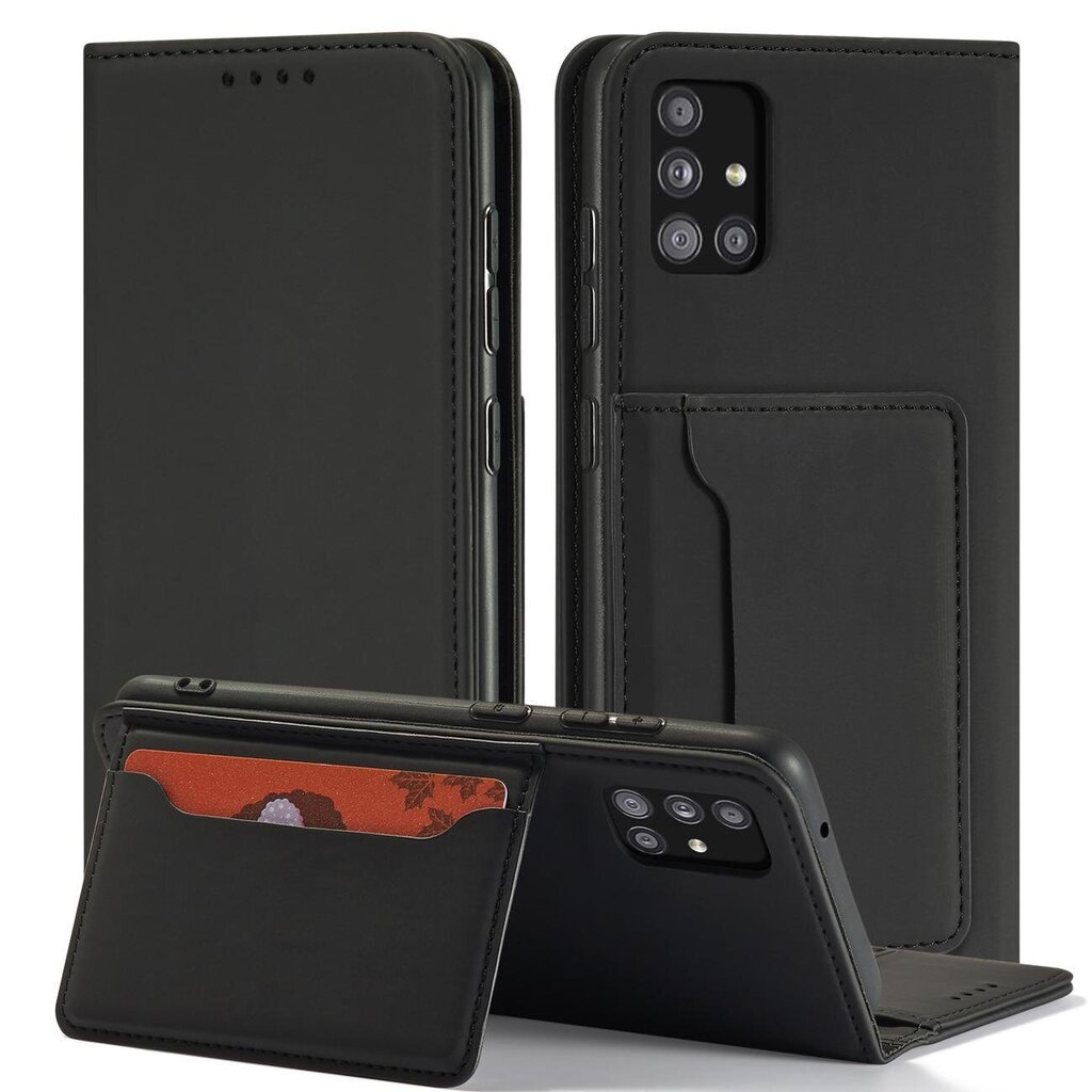 Telefoni kaaned Magnet Card Case Case for Samsung Galaxy A52 5G Pouch Wallet Card Holder (Black) цена и информация | Telefonide kaitsekaaned ja -ümbrised | hansapost.ee