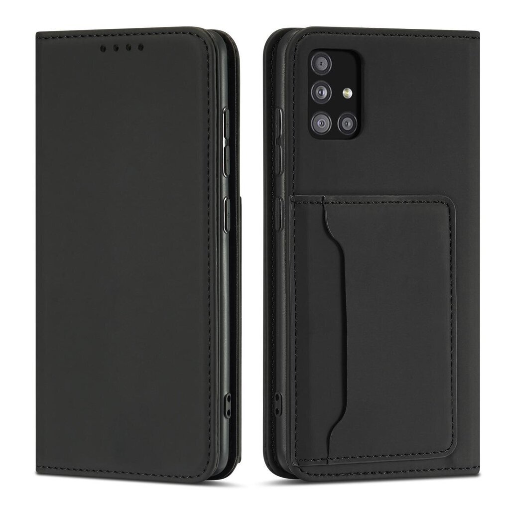 Telefoni kaaned Magnet Card Case Case for Samsung Galaxy A52 5G Pouch Wallet Card Holder (Black) hind ja info | Telefonide kaitsekaaned ja -ümbrised | hansapost.ee