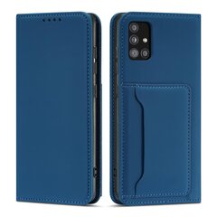 Telefoni kaaned Magnet Card Case Case For Samsung Galaxy A52 5G Pouch Wallet Card Holder Blue (Niebieski) hind ja info | Telefonide kaitsekaaned ja -ümbrised | hansapost.ee