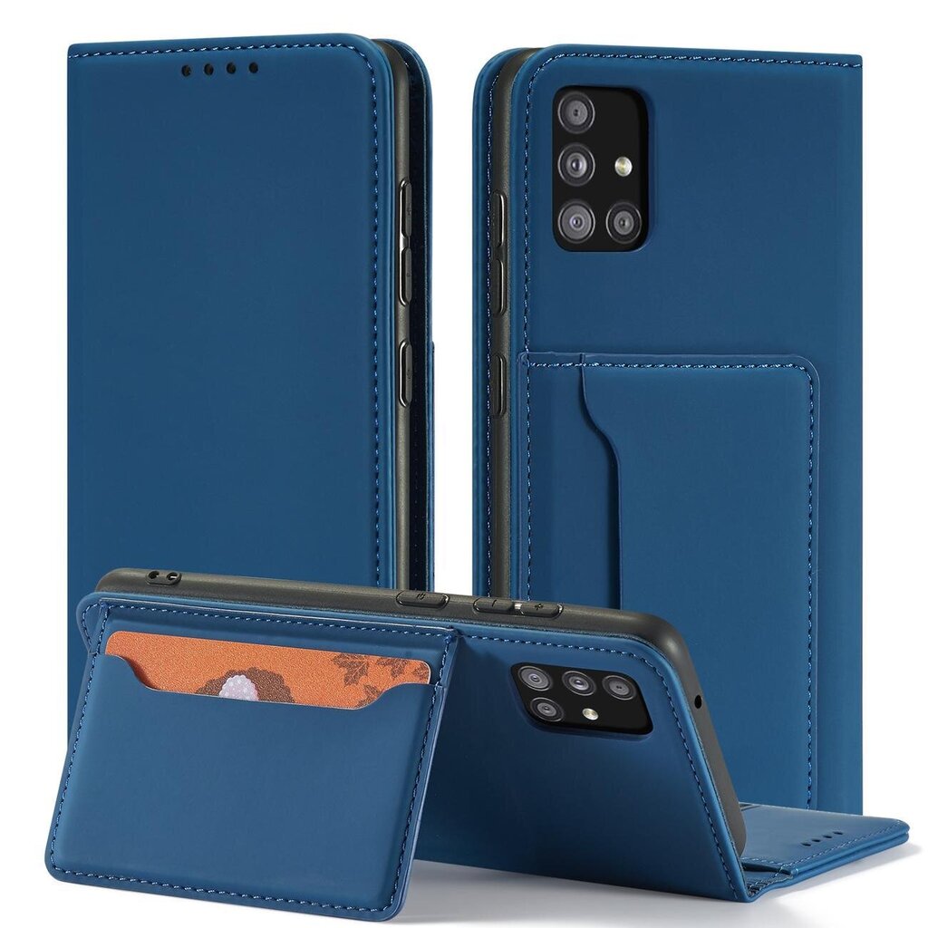 Telefoni kaaned Magnet Card Case Case For Samsung Galaxy A52 5G Pouch Wallet Card Holder Blue (Niebieski) цена и информация | Telefonide kaitsekaaned ja -ümbrised | hansapost.ee