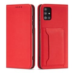 Telefoni kaaned Magnet Card Case For Samsung Galaxy A52 5G Pouch Wallet Card Holder (Red) hind ja info | Telefonide kaitsekaaned ja -ümbrised | hansapost.ee