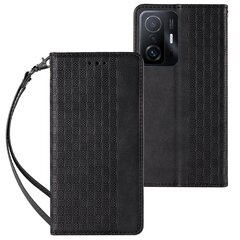 Telefoni kaaned Magnet Strap Case Case for Xiaomi Redmi Note 11 Pro Pouch Wallet + Mini Lanyard Pendant (Black) hind ja info | Telefonide kaitsekaaned ja -ümbrised | hansapost.ee