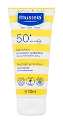 Солнцезащитный лосьон Mustela с очень высокой степенью защиты SPF50+, 100 мл цена и информация | Кремы от загара | hansapost.ee