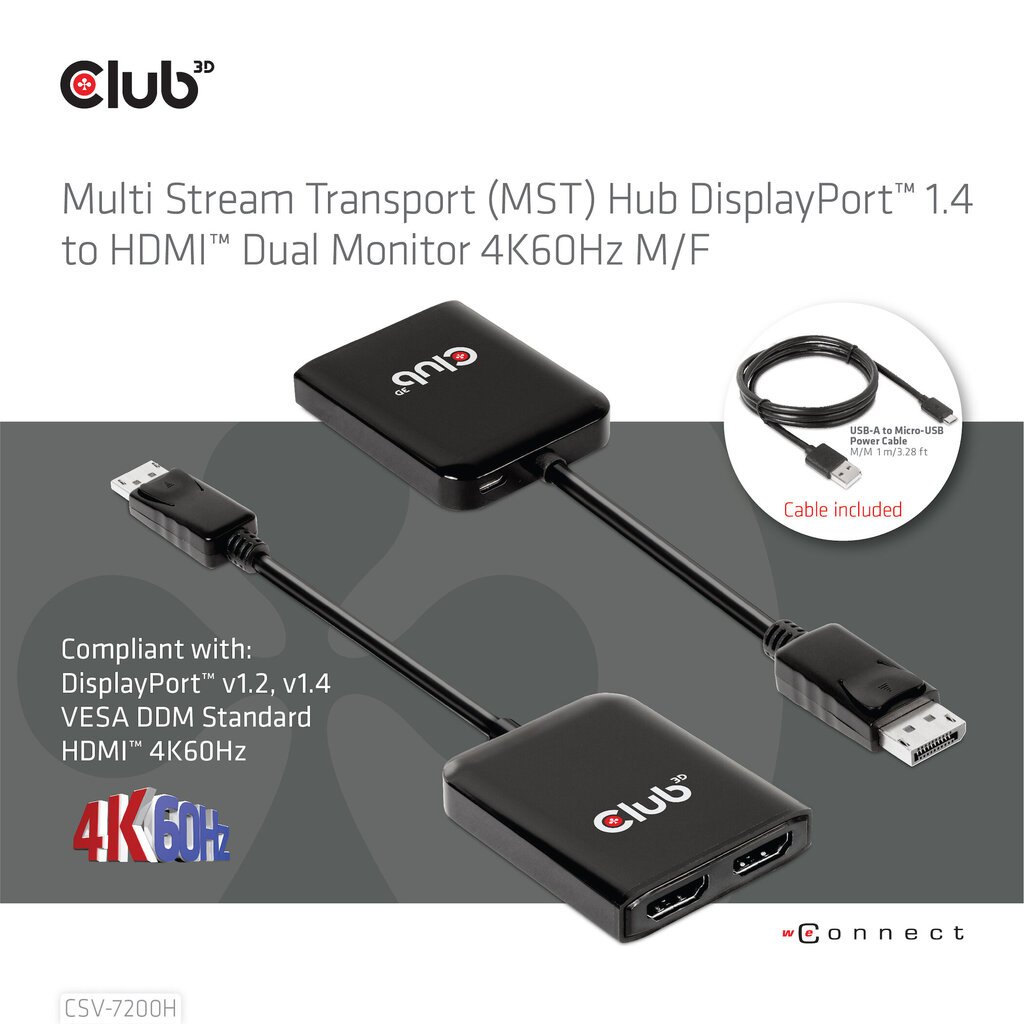 Hub Club 3D CSV-7200H hind ja info | USB adapterid ja jagajad | hansapost.ee