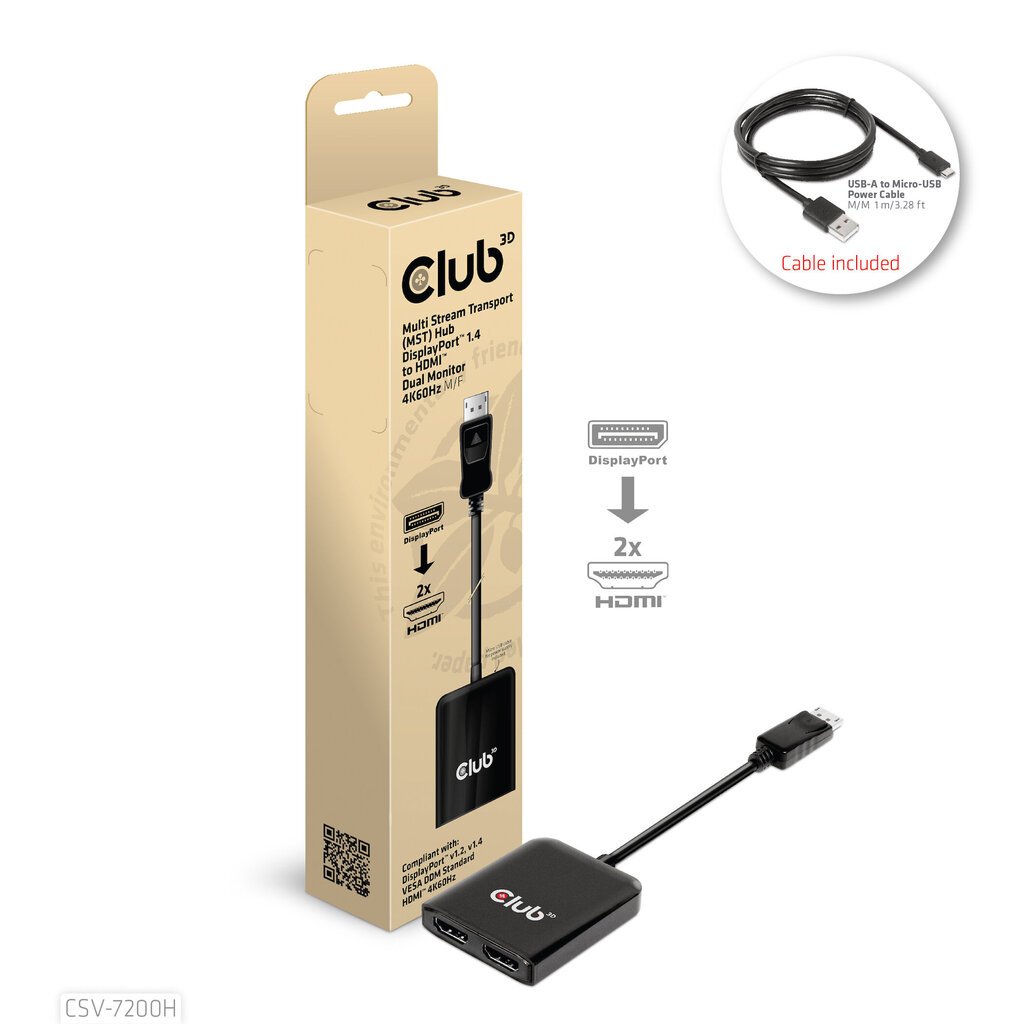 Hub Club 3D CSV-7200H hind ja info | USB adapterid ja jagajad | hansapost.ee