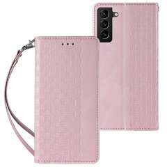 Telefoni kaaned Magnet Strap Case Case for Samsung Galaxy S22 Pouch Wallet + Mini Lanyard Pendant (Pink) hind ja info | Telefonide kaitsekaaned ja -ümbrised | hansapost.ee